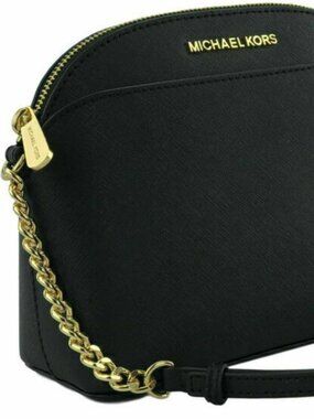 Michael Kors Emmy Medium Crossbody in Saffiano Leather Bag - Black